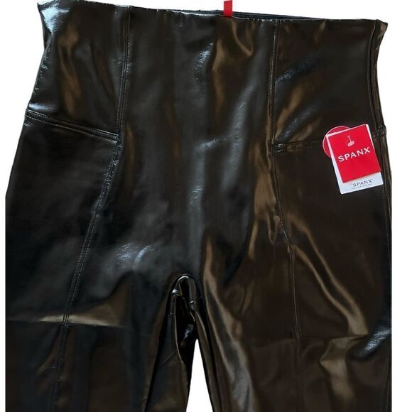 NWT- Spanx Faux Patent Leather Leggings - Picture 6 of 9